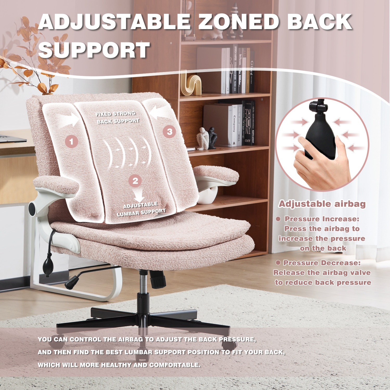 Ergonomic Office Chair With Airbag Lumbar Support And Flip Armrests_voghion.com